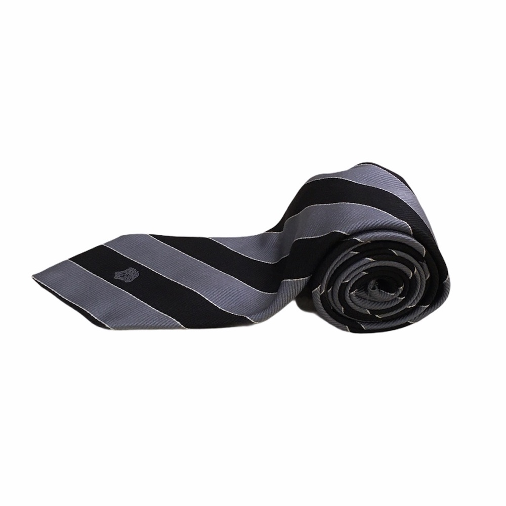 Gianni Versace Mens Gray/ Navy Striped Tie
